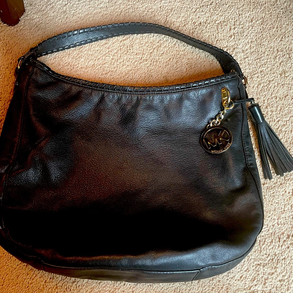 Michael Kors black hobo shoulder handbag